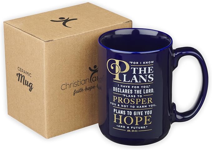 Christian Art Gifts Navy Blue Ceramic Coffee Mug – 14 oz. Microwave and - Image 7