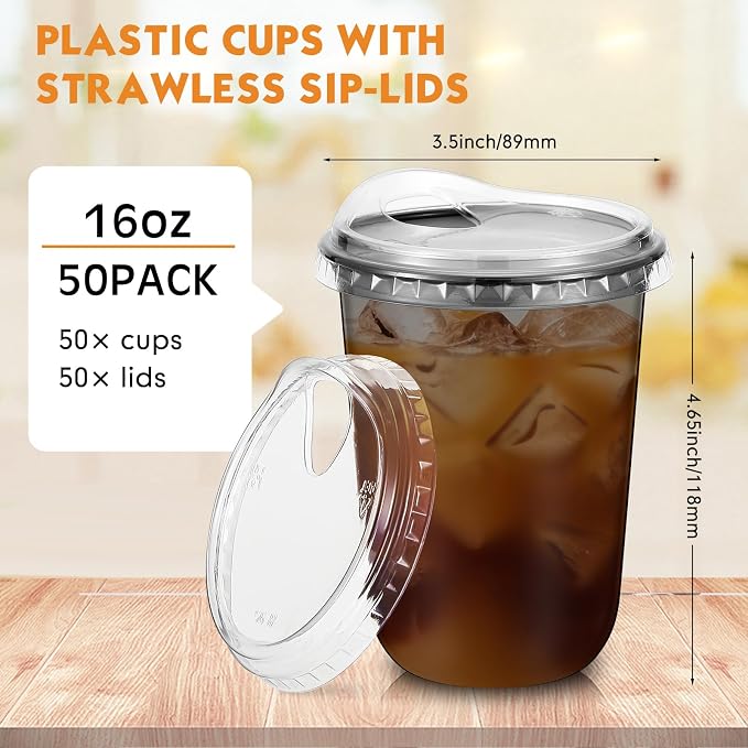 Baderke 50 Pcs Round Bottom Plastic Cups - Image 3