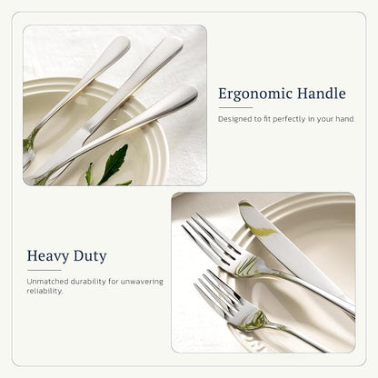Astercook Silverware Set with Steak Knives 24-Piece Flatware Set - Image 2