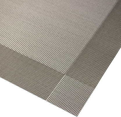 Placemats Washable Easy to Clean Woven Vinyl Placemats for Kitchen Table Heat-resistand Table placemats Mats 12x18 inches Set of 6 (Grey)