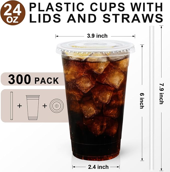 Lamosi 300 Pack 24 oz Plastic Coffee Cups - Image 2
