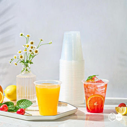 Turbo Bee 12oz Plastic Cups 300 Pack，Disposable Clear Drinking Cups - Image 5