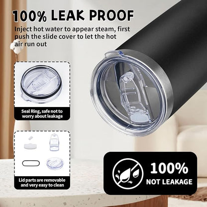20 oz Tumbler with Lids and Straws, Stainless Steel Insulated Coffee Tumbler - Image 5