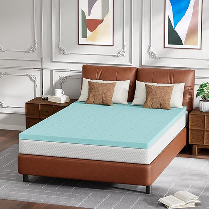 FDW | 5" Full Mattress + 3" Cooling Mattress Topper | Gel Memory Foam | Medium Firm Feel | White | with Washable Cover for Cool Sleep and Pressure Relief | Bed in a Box, CertiPUR-US Certified