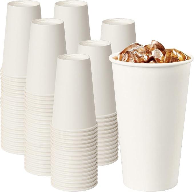 YEEHAW 16 oz 200 Pack White Disposable Paper Coffee Cups | by YEEHAW