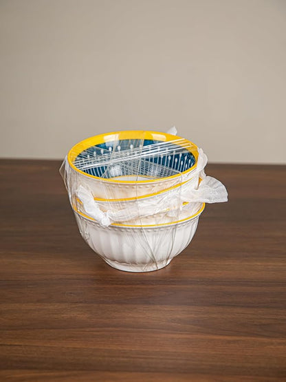 Yeacccng Cereal Bowls Set of 4, 27 Oz Colorful Cereal Bowls, 6.14 Inch Ceramic Soup Bowls for Soup, Cereal, Oatmeal, Fruit, Pasta, Scratch-Resistant, Lead-Free, Dishwasher & Microwave Safe