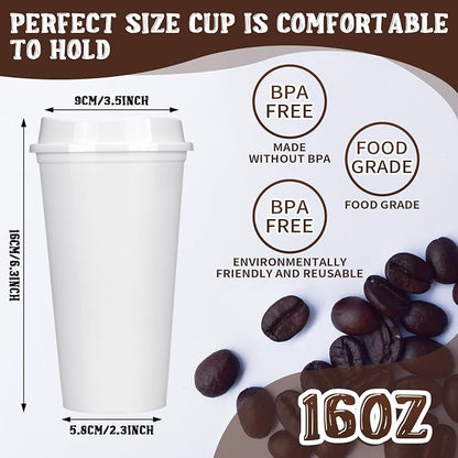 Domensi 15 Pack Reusable Plastic Coffee Cups - Image 2