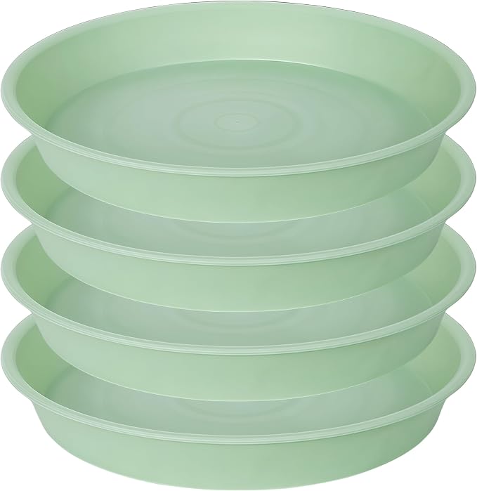 4 Pack of 16 inch Plant Saucer, Heavy Duty Plastic Plant Tray by Bleuhome
