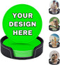 Custom Coasters Set of 6 Leather Coaster by YHPHRTA