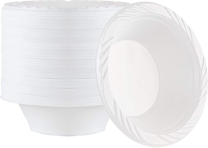 800 Count Disposable 12 ounce White Plastic Soup Bowls by PLASTICPRO