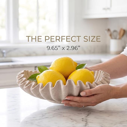 Decorative Bowl for Coffee Table, Modern Handcraft Ruffle Entryway Key Bowl | - Image 2