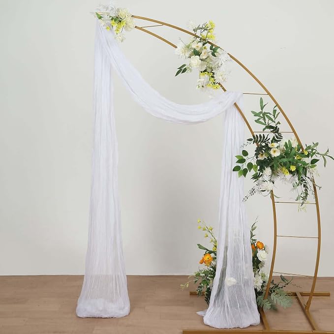 Efavormart 20ft White Cotton Gauze Wedding Arch Drapery - Image 5