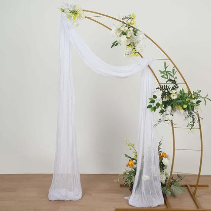 Efavormart 20ft White Cotton Gauze Wedding Arch Drapery - Image 5