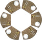 Wedge Shape Placemats for Round Dinner Table Woven Vinyl Wipe Clean Non Slip Plastic Table Mats Set of 6（Khaki）
