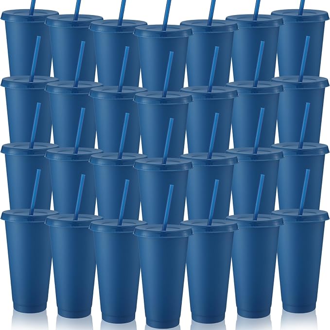 Honeydak 30 Pack Tumbler with Straw and Lid Bulk Cups by Honeydak