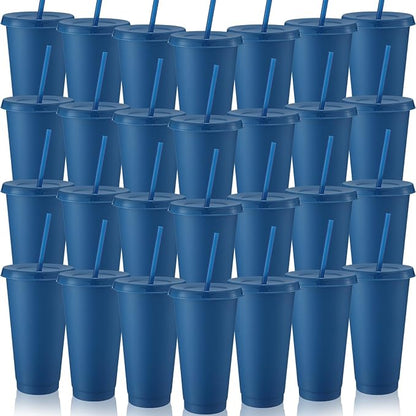 Honeydak 30 Pack Tumbler with Straw and Lid Bulk Cups by Honeydak