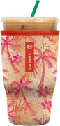 Sok It JavaSok Iced Coffee & Cold Soda Insulated Neoprene Cup Sleeve (Tropical Dream, Large: 30-32oz)
