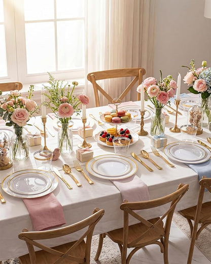 bUCLA 300PCS Gold Disposable Dinnerware Set - Image 7