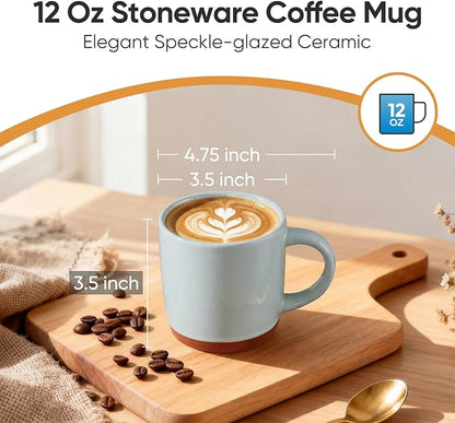 E-far Ceramic Coffee Mug Set of 4, 12oz Stoneware Coffee Cup - Image 2