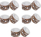DEVLA Mango Wood Napkin Rings Set, Hand Carved & Hand Painted White Washed, 10 Pieces, Round Table Decor