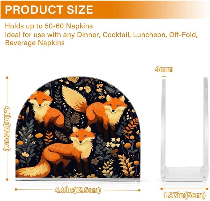 Napkin Holder, Cartoon Foxes Napkin Holder - Image 2