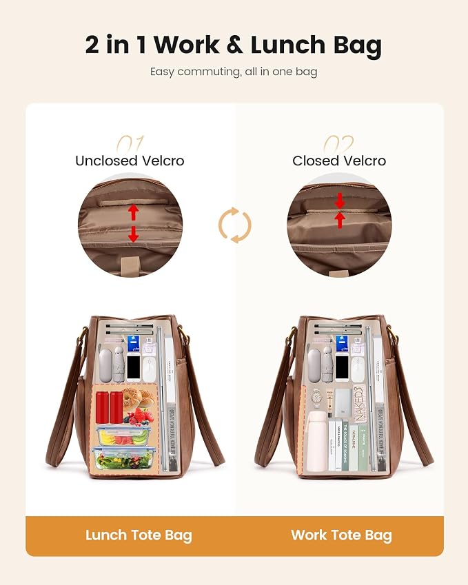 LOVEVOOK Lunch Bag for Women, Work Laptop Tote Bag - Image 6