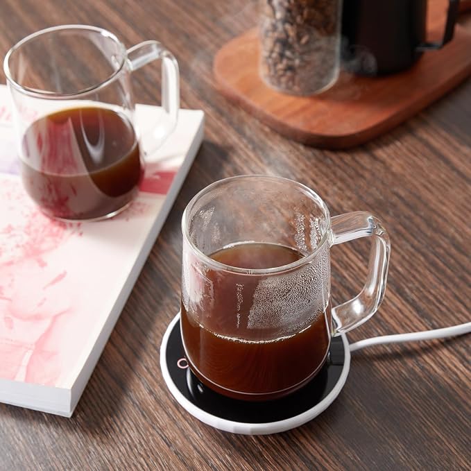 Glass Coffee Mugs, 18 oz Glass Coffee Cups Set of 2, Hot/Cold Beverages - Image 5
