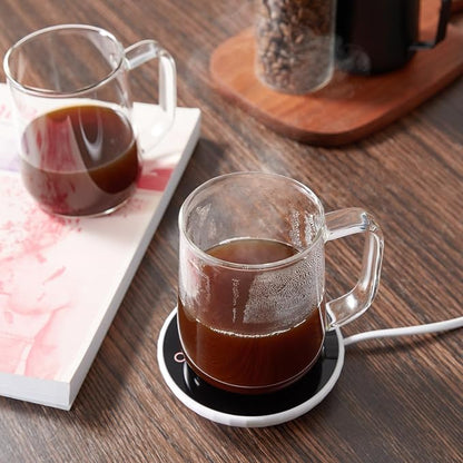 Glass Coffee Mugs, 18 oz Glass Coffee Cups Set of 2, Hot/Cold Beverages - Image 5
