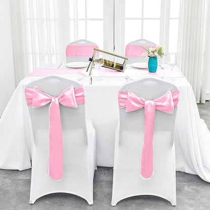 15-Pack Pink Satin Table Runner 12 x 108 Inch Long Fuchsia Bright and Smooth - Image 5