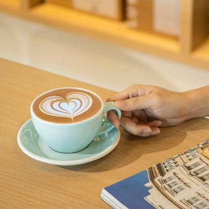 Loveramics Latte Art Mug with Saucer, 10 oz Ceramic Coffee cups with Round - Image 7