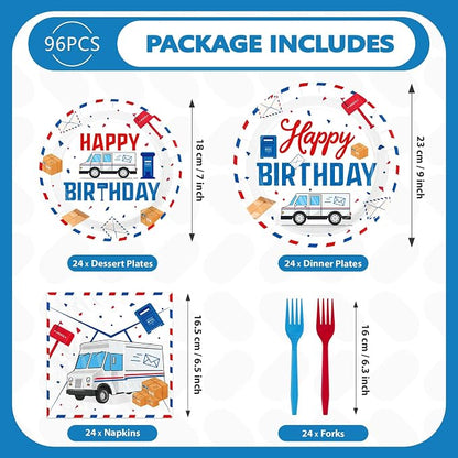 96Pcs Mailman Birthday Party Decorations - Image 2