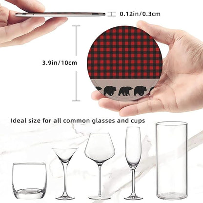 6 Pcs Bear Plaid Red Black Buffalo Deel Elk Moose Abstract Mountain Tree - Image 7