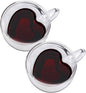 CNGLASS Double Wall Heart Shaped Glass Coffee Mugs 8.5oz, Insulated Clear Tea by CNGLASS