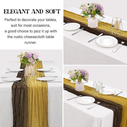 10Ft Cheesecloth Table Runner Boho Gauze Rustic Tie-Dye Long Vintage Romantic - Image 3