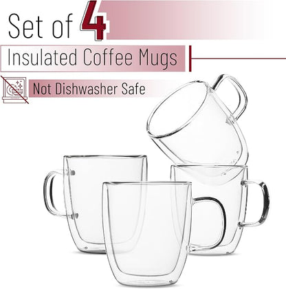BTaT- Double Walled Glass Coffee Mugs, 12 oz, Glass Coffee Cups - Image 2