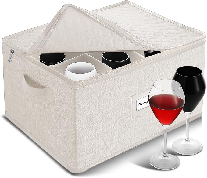 Hearth & Harbor Wine Glass Storage Box by HearthHarbor