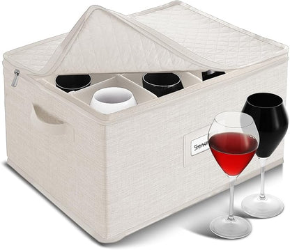 Hearth & Harbor Wine Glass Storage Box by HearthHarbor
