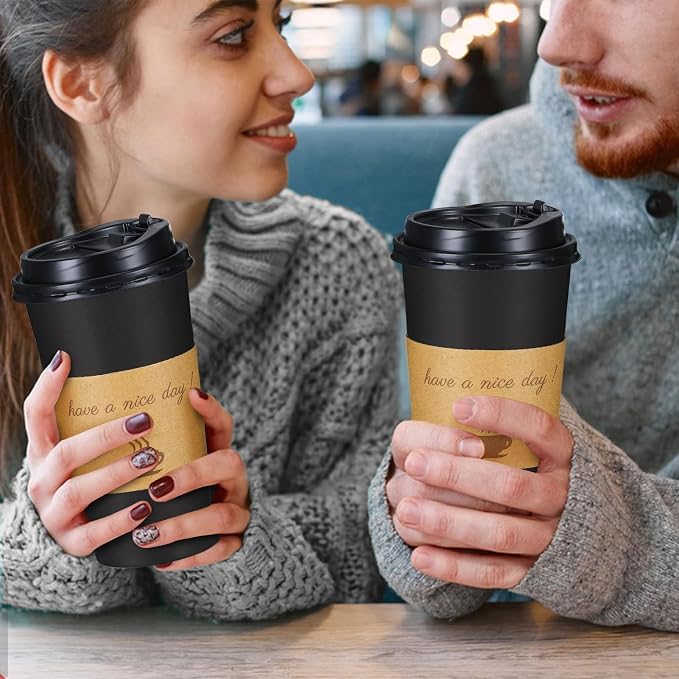 Lamosi 20 oz Coffee Cups 50 Pack, Disposable To Go Paper Cups - Image 6