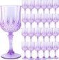 24Pack Plastic Wine Glasses, 7oz Vintage Goblets by LEYIQU