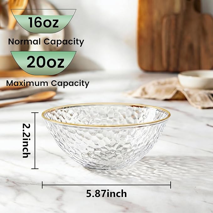 Tinybee 30 Pack Clear Plastic Bowls - Image 2