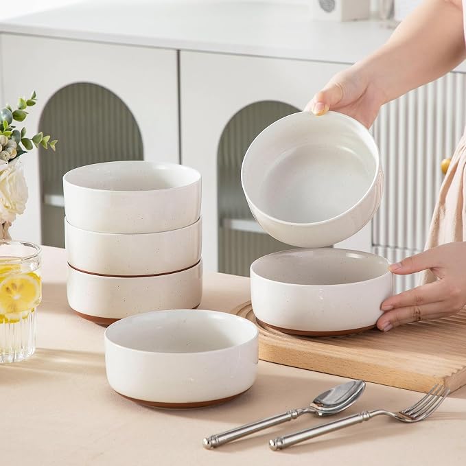 MALACASA Cereal Bowls Set of 6, 24 OZ Ceramic Bowls - Image 8