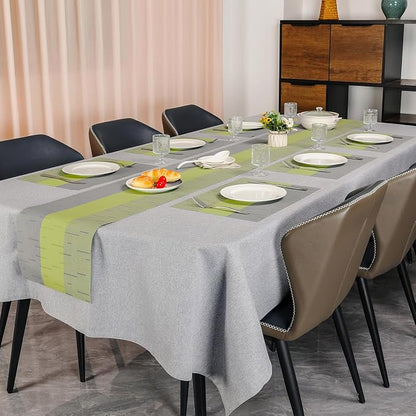 Table Runner 53 Inches Long, Vinyl Woven Farmhouse Table Runners | Washable - Image 6
