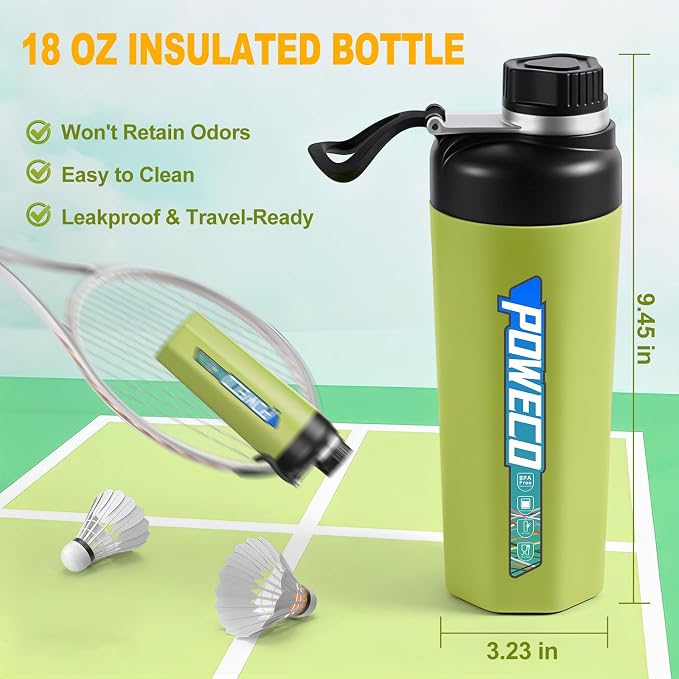 Ceramic Lined Water Bottle, 18 oz Insulated Travel Mug - Image 5
