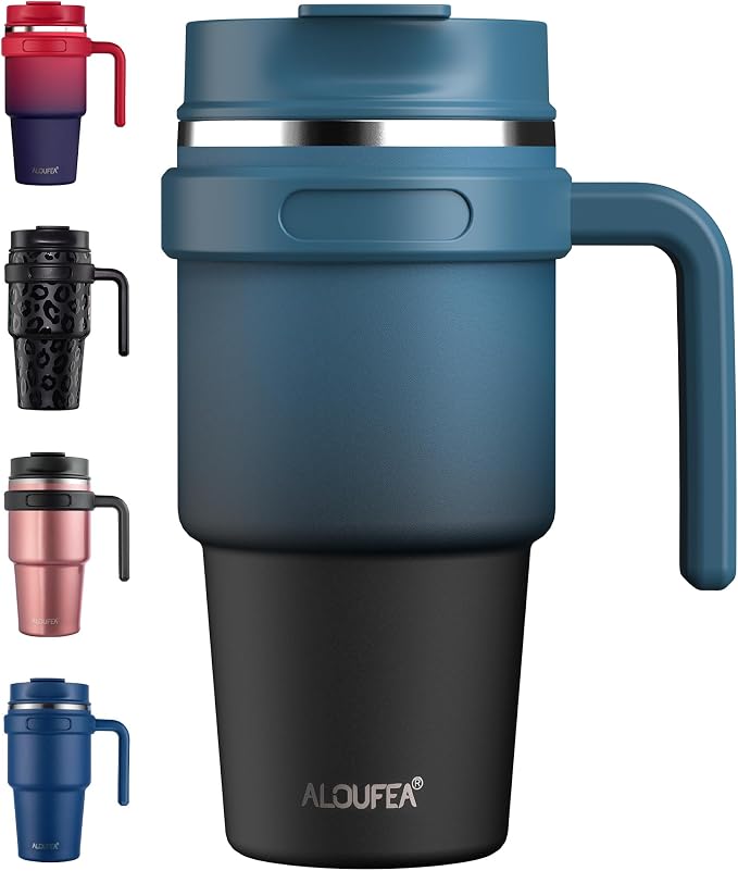 20 oz Insulated Travel Coffee Mug Tumbler by ALOUFEA
