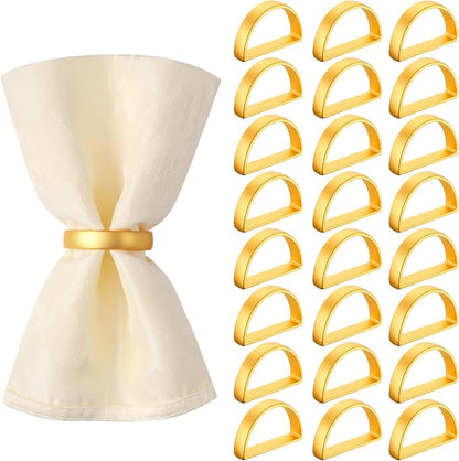Suream Napkin Rings Set of 24, Stainless Steel Napkin Holder Buckles, by Suream