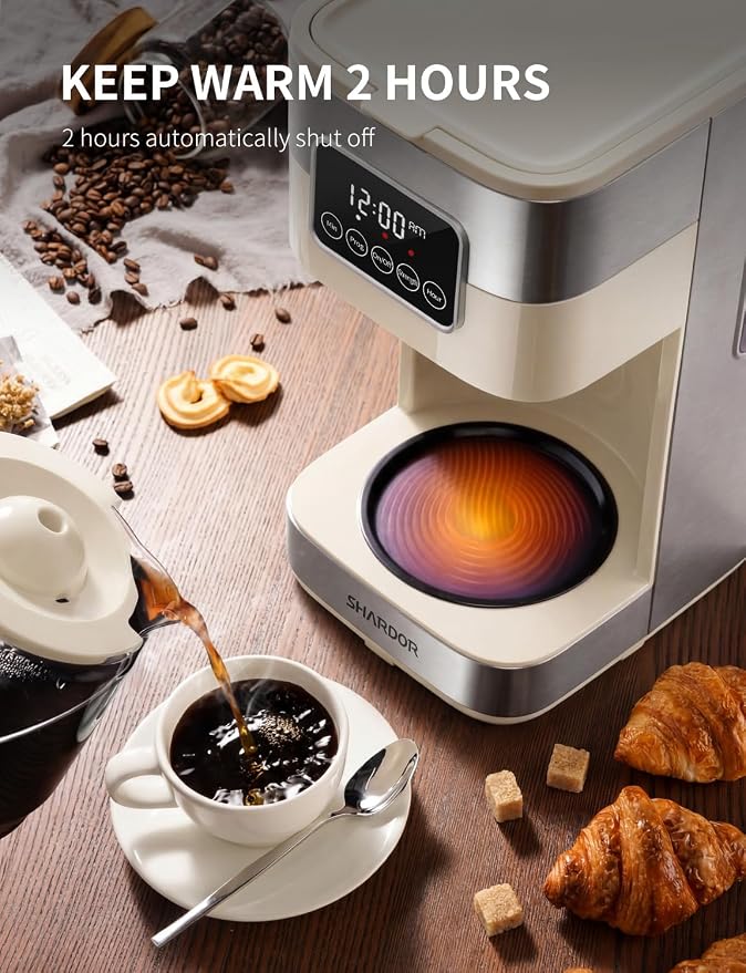 SHARDOR 10-Cup Programmable Coffee Maker, Regular & Strong Brew Drip Coffee - Image 5