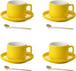 5 Ounce Espresso Cups Set of 4, Small Coffee Cups by AYUCIAPremiumCeramic