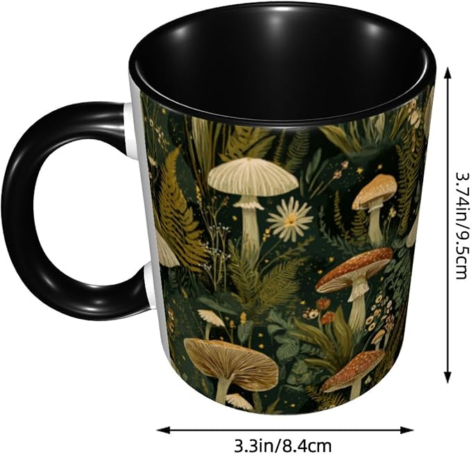Yrebyou Mushroom Coffee Mug 11oz Ceramic Cup - Image 2
