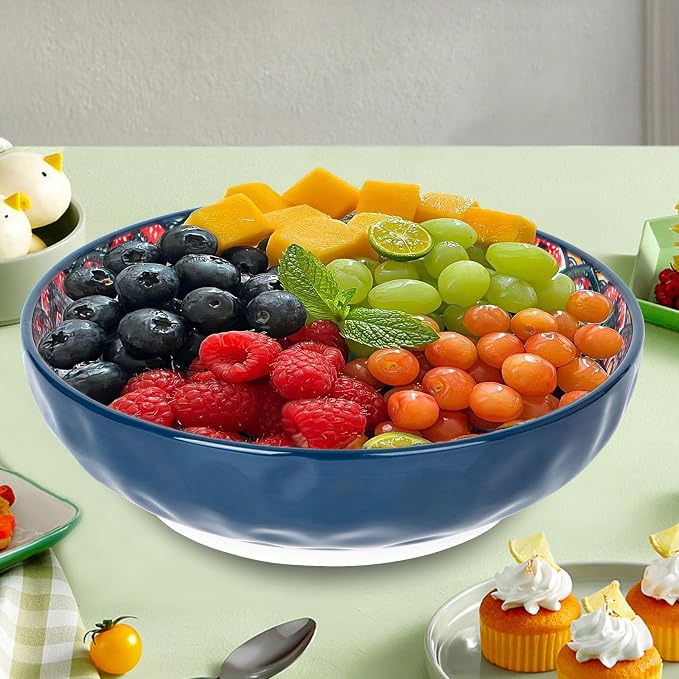 75 Oz Serving Bowls, Bohemian Style Large Porcelain Dishes - Image 2