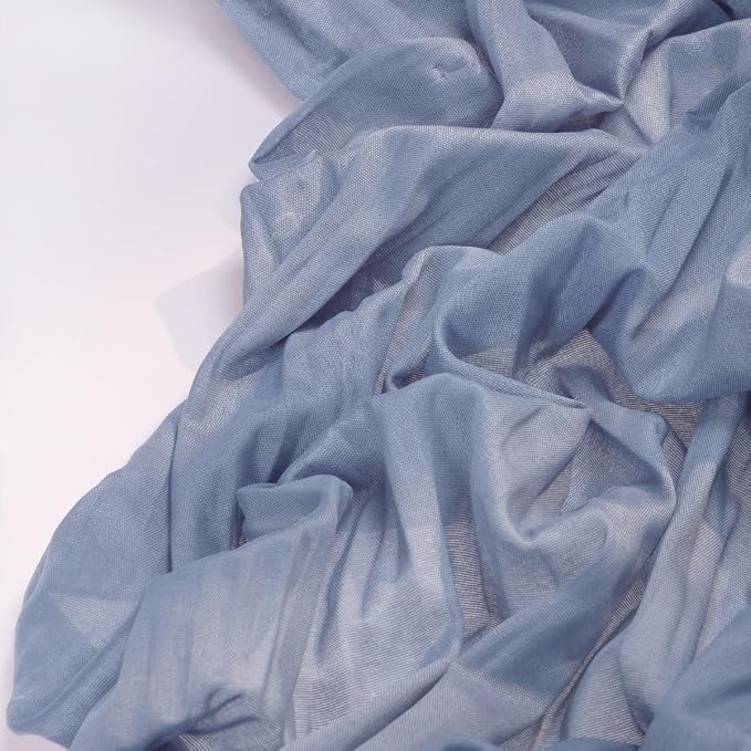 DeZerlor Dusty Blue Cheesecloth Table Runners 6 Pack Summer Boho Runners | - Image 3